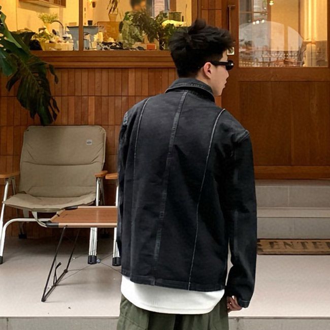 確保済み ロエベ Anagram Work wear ロゴ デニム ジャケット コピー商品 lom50016